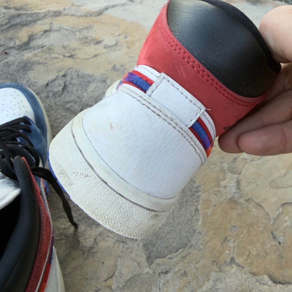 Nike Air Jordan 1 Mid SE Multi-Color Swoosh Men 7.5 Blue Red White 852542-146 - Picture 9 of 11